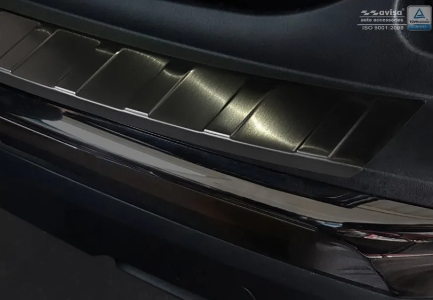 Lastskydd Rostfri Borstad Metall Svart Peugeot 3008 II 2016->
