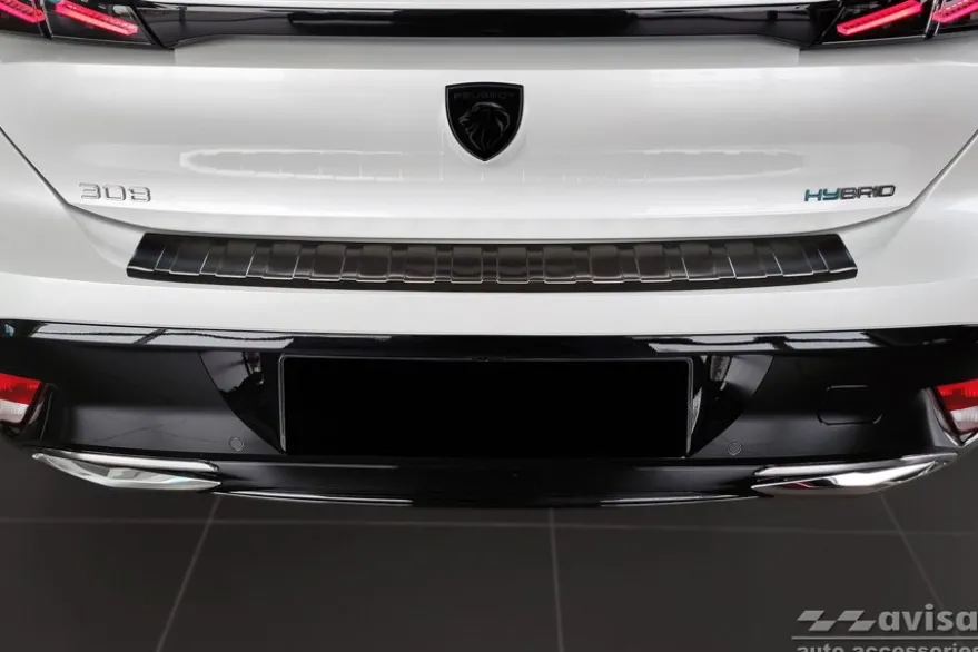Lastskydd Rostfri Borstad Metall Svart Peugeot 308 III 2021->