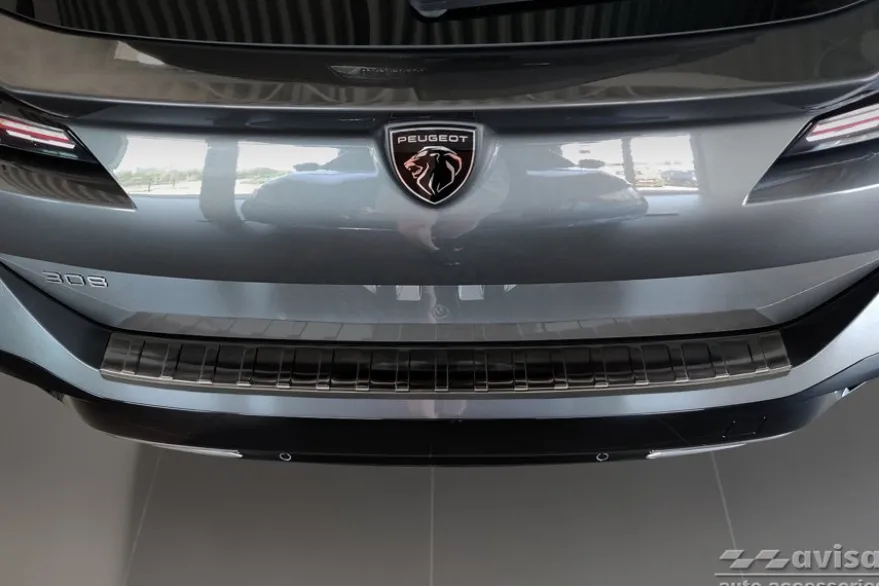 Lastskydd Rostfri Borstad Metall Svart Peugeot 308 III SW Kombi 2021->