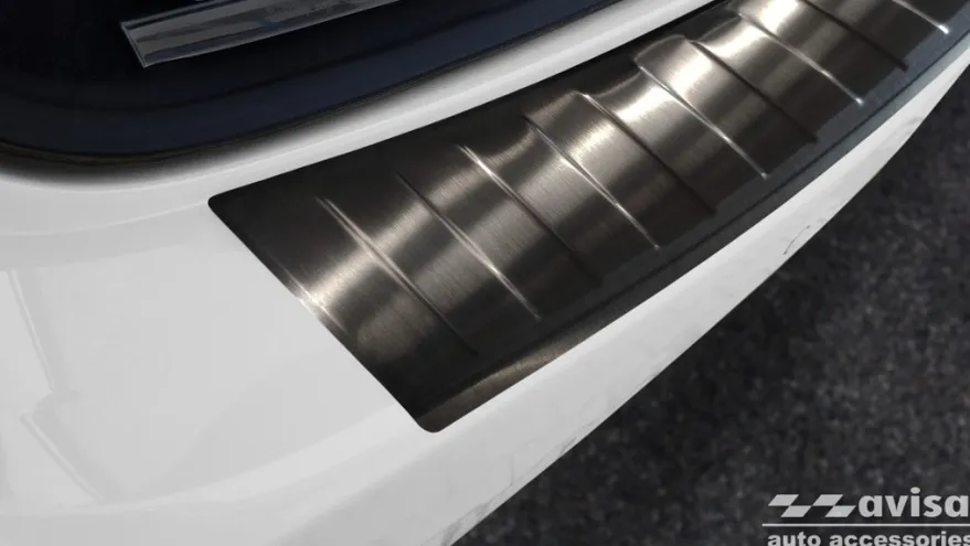 Lastskydd Rostfri Borstad Metall Svart Porsche Cayenne 2010-2014
