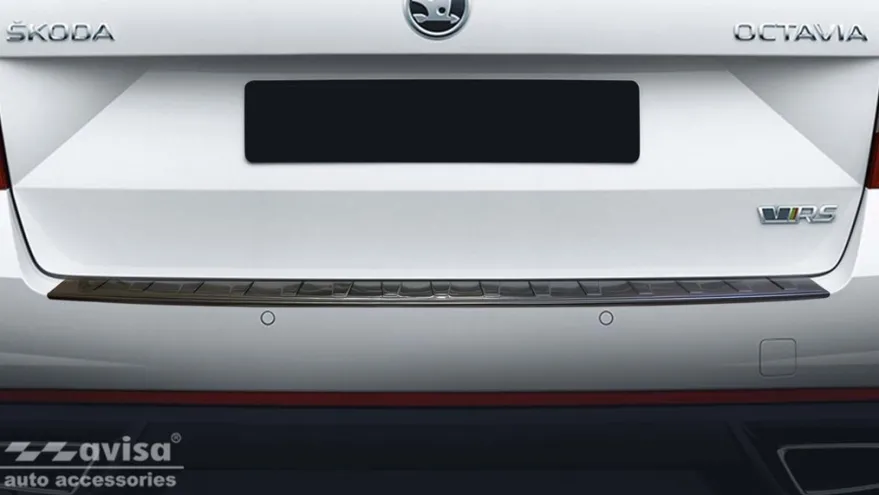 Lastskydd Rostfri Borstad Metall Svart Skoda Octavia III RS Kombi 2013-2019