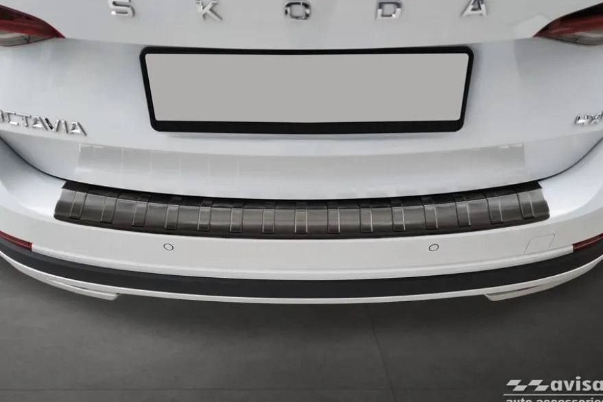 Lastskydd Rostfri Borstad Metall Svart Skoda Octavia Iv Scout Kombi 2020->