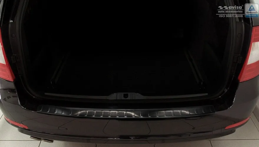 Lastskydd Rostfri Borstad Metall Svart Skoda Superb II Kombi 1.2010-2013