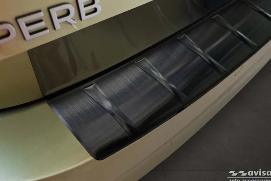 Lastskydd Rostfri Borstad Metall Svart Skoda Superb IV Kombi 2024->