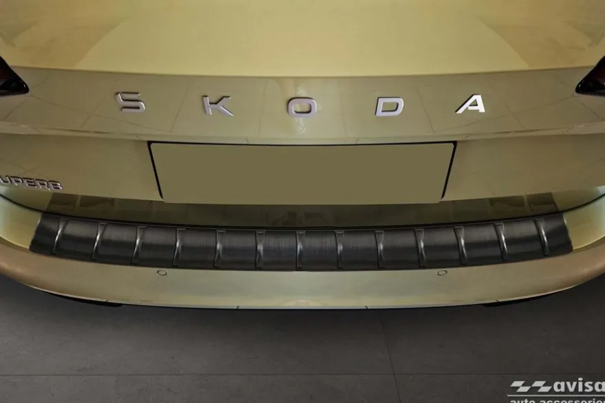 Lastskydd Rostfri Borstad Metall Svart Skoda Superb IV Kombi 2024->