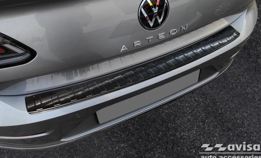 Lastskydd Rostfri Borstad Metall Svart VW Arteon Shooting brake 2020->