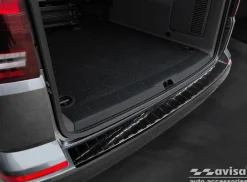 Lastskydd Rostfri Borstad Metall Svart VW Multivan, Caravelle T6 2015-><noscript><img width=