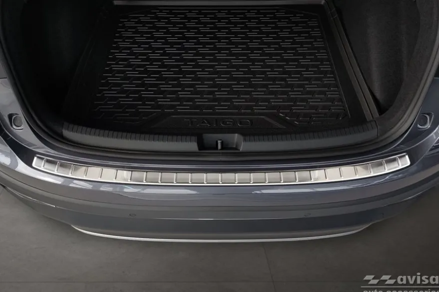 Lastskydd Rostfri Borstad Metall VW Taigo 2021->