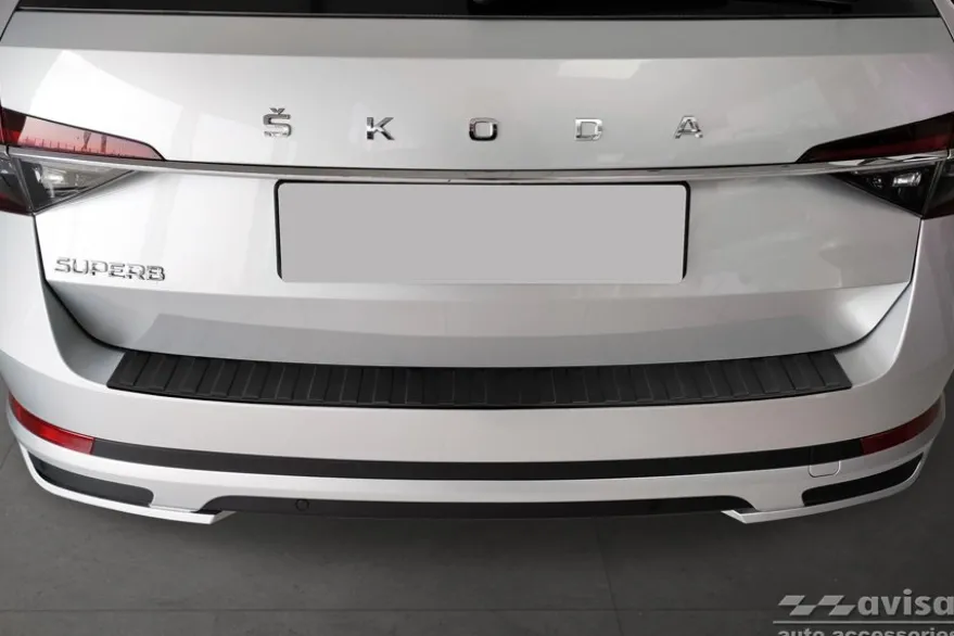 Lastskydd Rostfri Matt Svart Metall Skoda Superb III Kombi / Scout 2015-2024