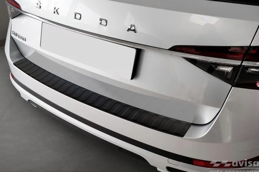 Lastskydd Rostfri Matt Svart Metall Skoda Superb III Kombi / Scout 2015-2024