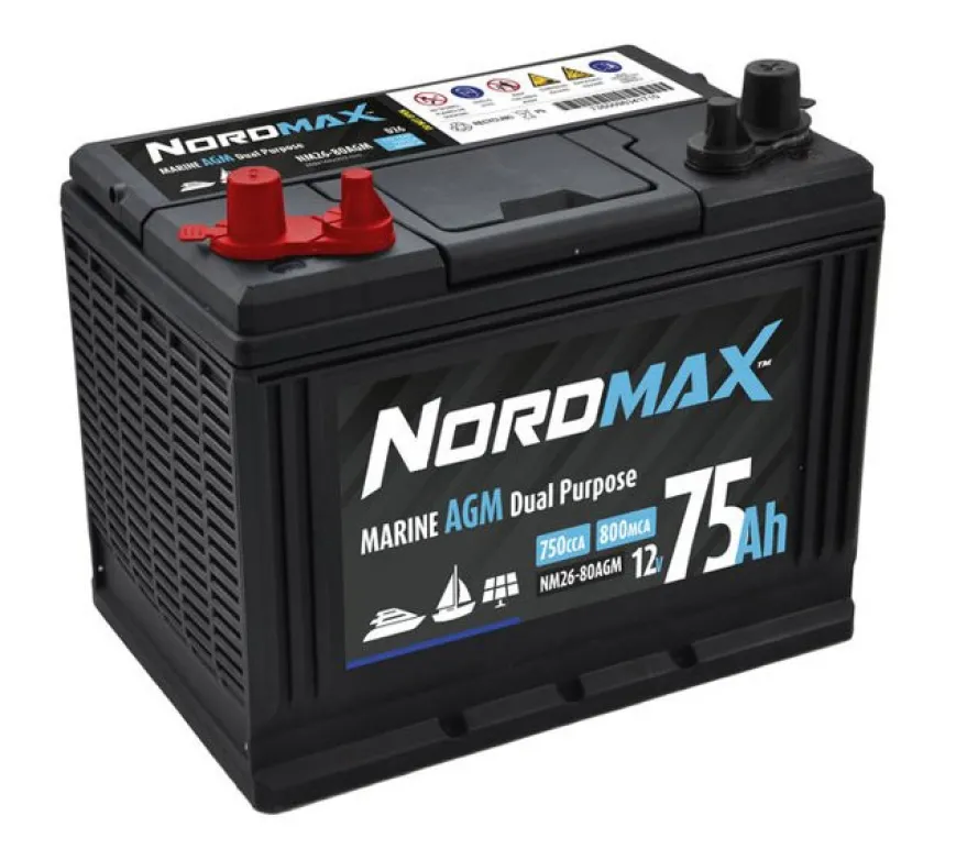 Nordmax Marin / Fritid AGM Start / Förbrukningsbatteri 12V 80Ah 700A