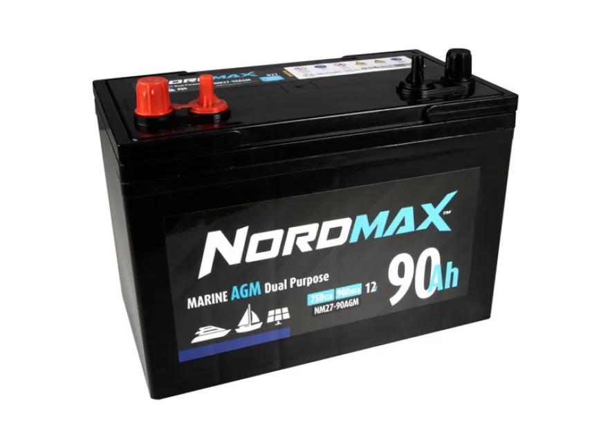 Nordmax Marin / Fritid AGM Start / Förbrukningsbatteri 12V 90Ah 750A