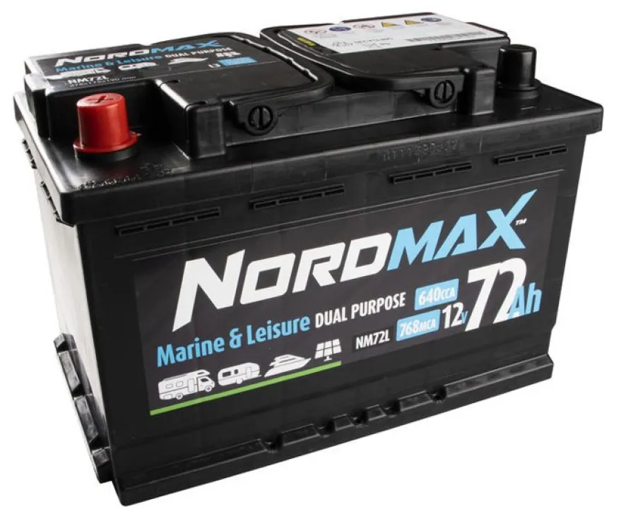 Nordmax Marin / Fritid Förbrukningsbatteri12V 72Ah 640A