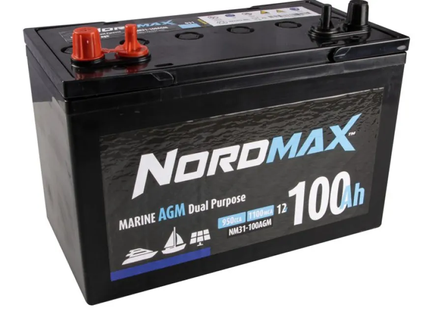 Nordmax Marin / Fritids AGM Start/ Förbrukningsbatteri 12V 100Ah 950A