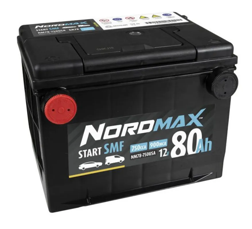 Nordmax Startbatteri Amerikanska Fordon 12V 80Ah 750 SAE