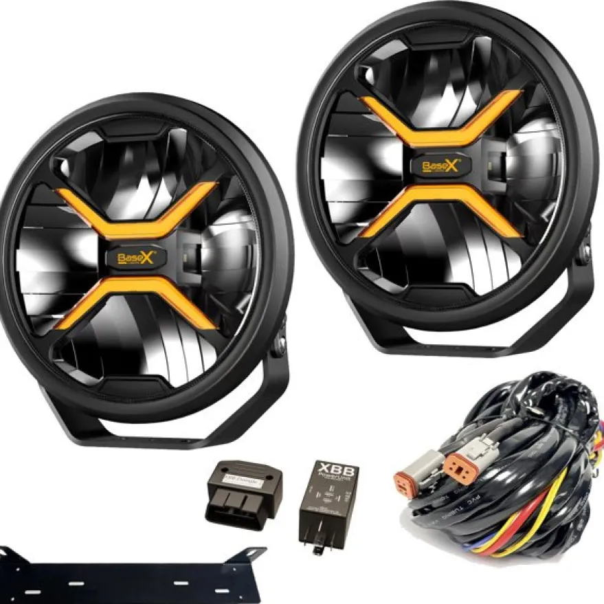 2-Pack LED Extraljus BaseX 9" 240W XBB