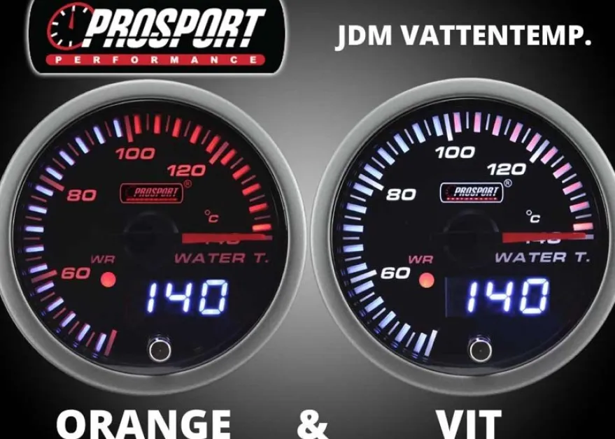 Prosport Mätare 52mm JDM-Serien Vattentemperatur