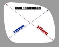 Sidospegelglas Höger Audi A3, A4, A6, A8
