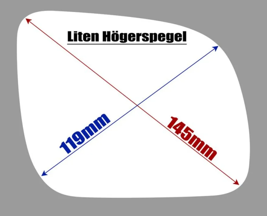 Sidospegelglas Höger Audi A3, A4, A6, A8