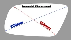 Sidospegelglas Vänster Audi A3, A4, A6, A8