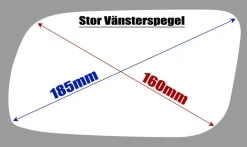 Sidospegelglas Vänster Audi A3, A4, A6, A8