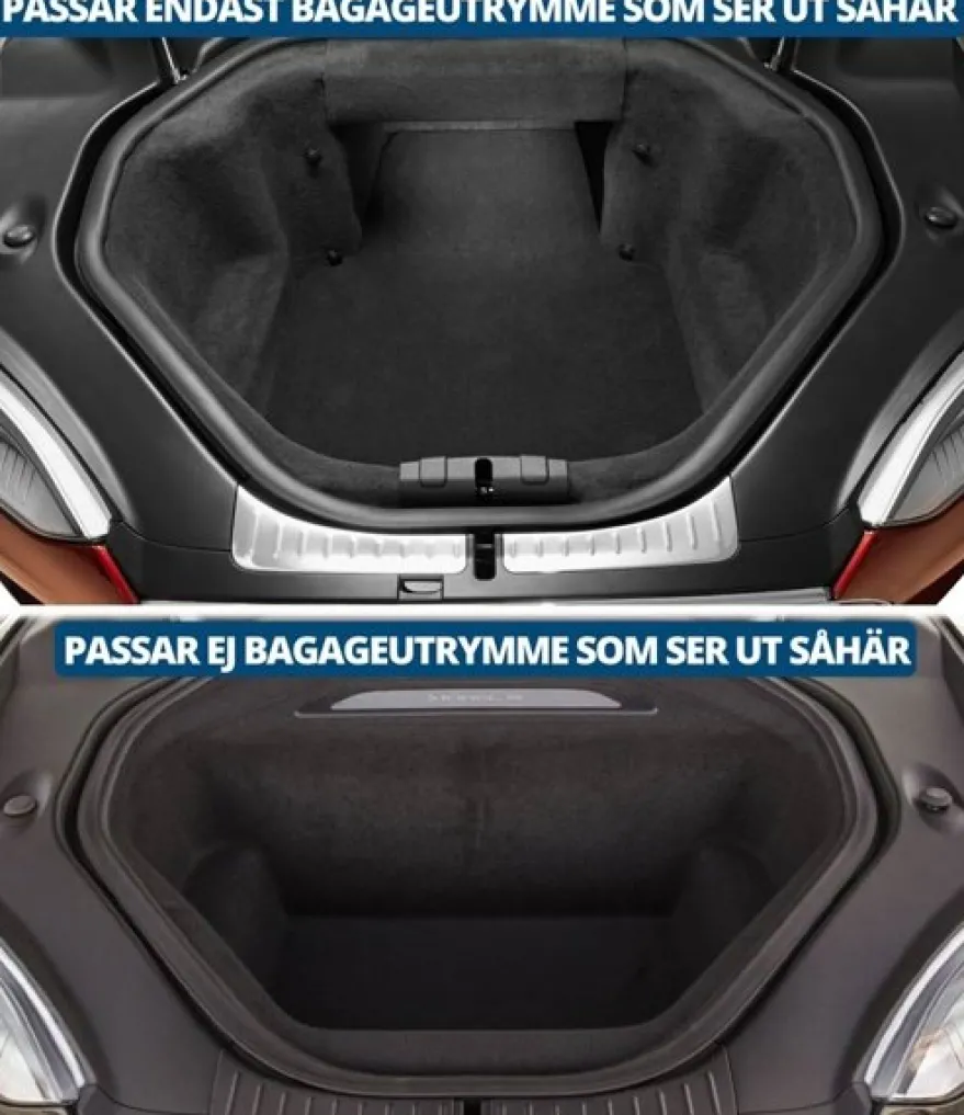 Skålad Mjuk Bagagerumsmatta Svart Främre Tesla Model S 2012-2016