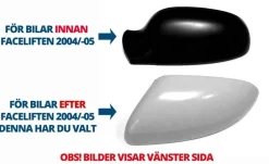 Spegelkåpa Vänster Volvo V70 05.2004-2007, S60, S80, XC70