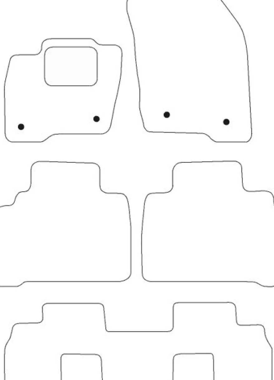 Textilmattor H-line Ford Galaxy III 7-sits