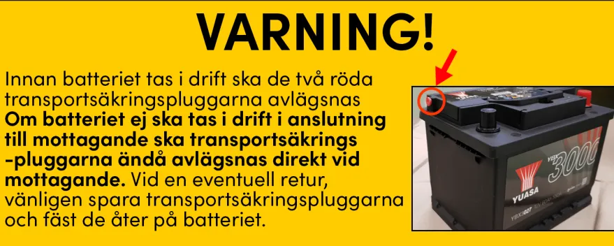 Yuasa EFB YBX7030 12V 80Ah 760A Start Stopp BilBatteri
